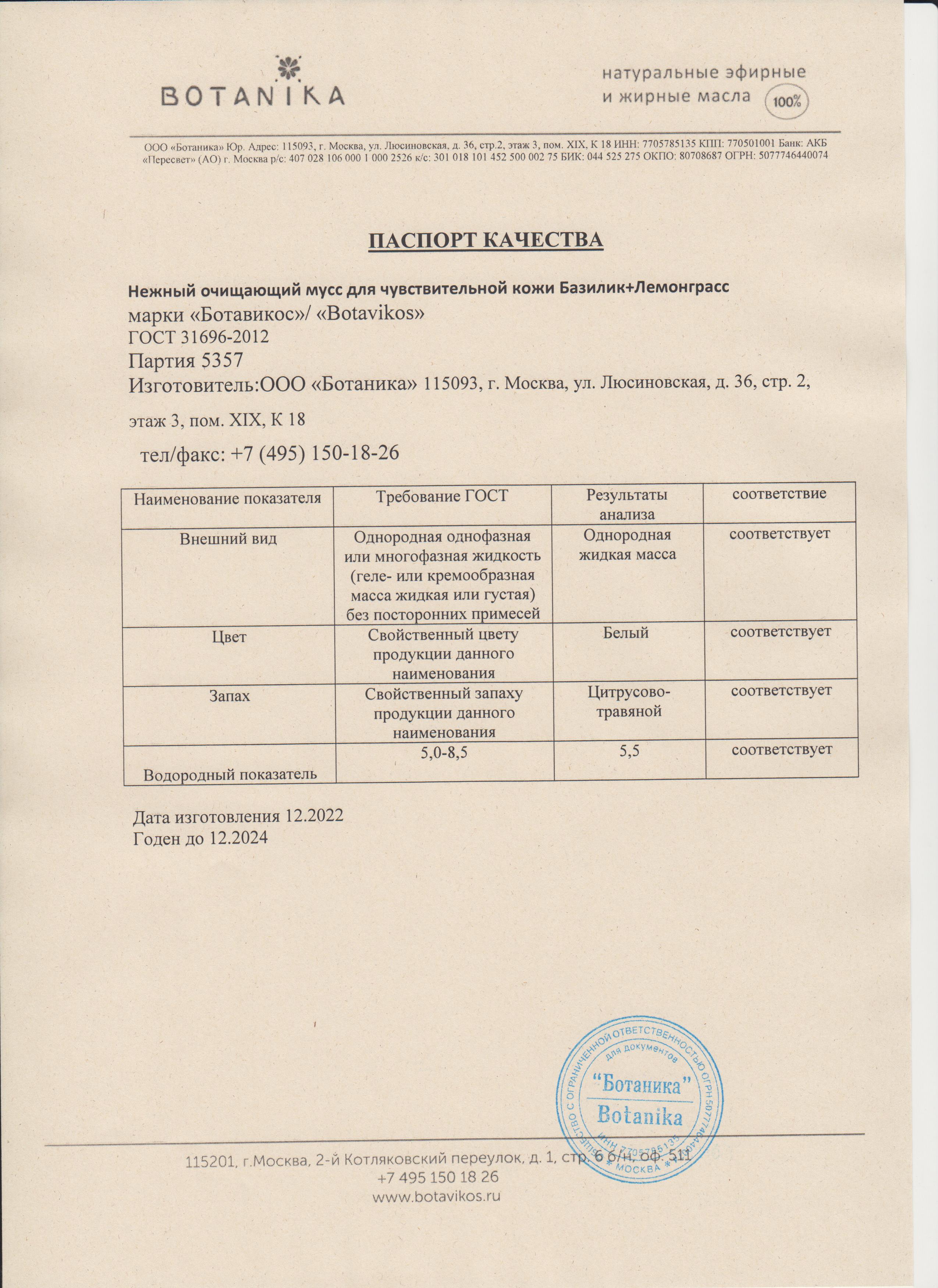 Паспорт №122022